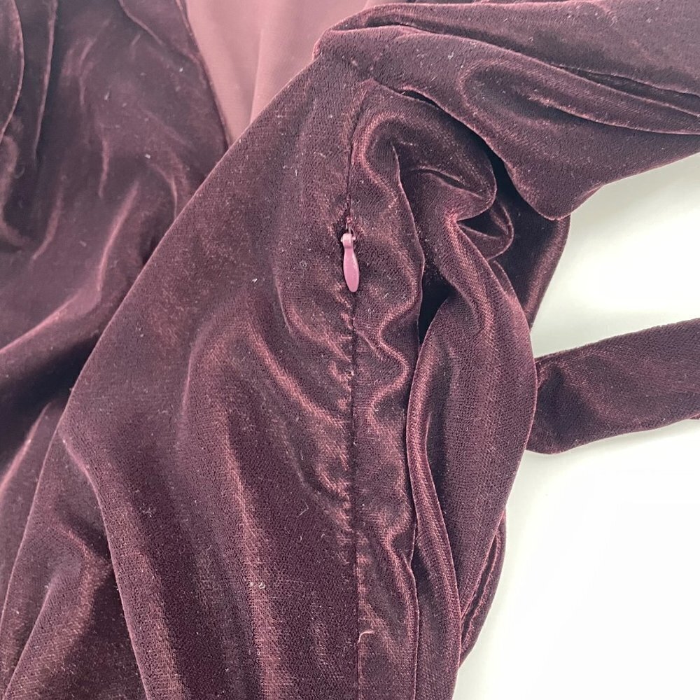 NWOT Lauren Ralph Lauren Purple Velvet Long Sleeve Belted Dress Womens Size 2 - Picture 9 of 10